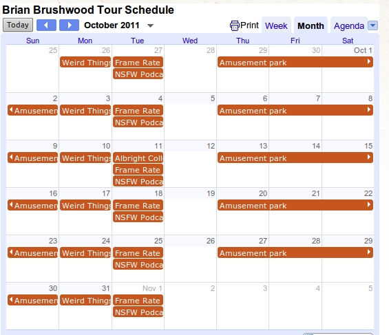 Shwoodrow Wilson's Tour Schedule